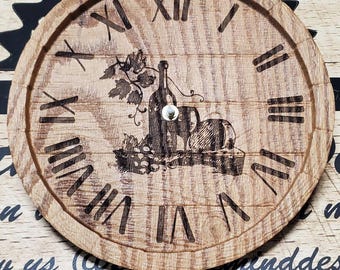 Barrel Carved Wine Clock