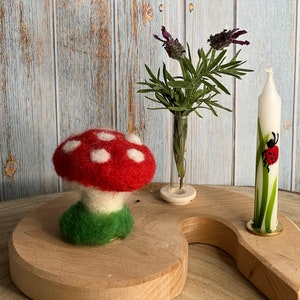 Plug-in figure fly agaric for birthday wreath, seasonal wreath, Grimm birthday wreath, mushroom, felt figure, felt, Waldorf inspired
