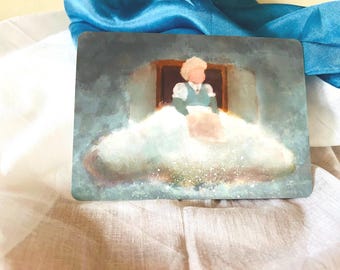 Cartolina, carta dell'artista, signora Holle, fiaba, carta delle fiabe, tavola stagionale, ispirata a Waldorf, carta