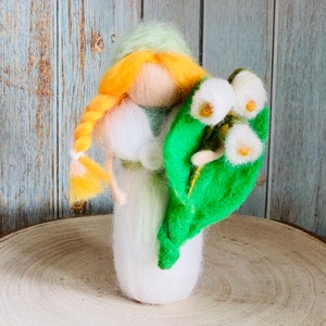 Spring flower child, spring, flower child, Waldorf, blossom, lily of the valley, decoration, seasonal table, felt