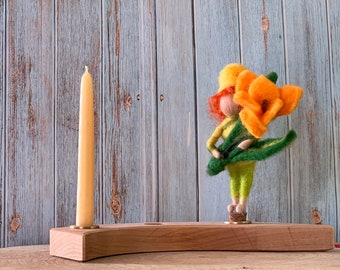 Annual ring plug, annual ring, plug-in figure, crocus, spring, birthday ring, felt figure