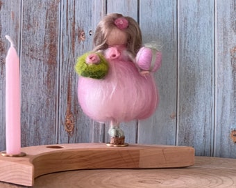 Birthday fairy, birthday ring, birthday, gift, doll, felt figure, annual ring