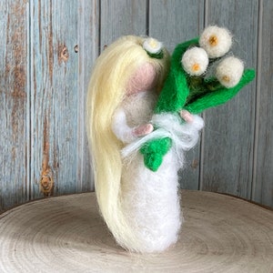 Flower child, Waldorf Art, Waldorf-inspired, lily of the valley, confirmation, felt doll, needle felting, felt, felt figure