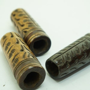 4 pieces Large carved ethnic beads ,BONE beads,buffalo bone beads,50 x 15 mm (1.98" x 0.59")Large Carved Bone Bead