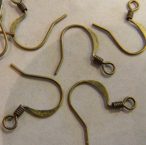 Bronze Earring Hooks, Dangle Earring Findings, DIY Earring Hooks