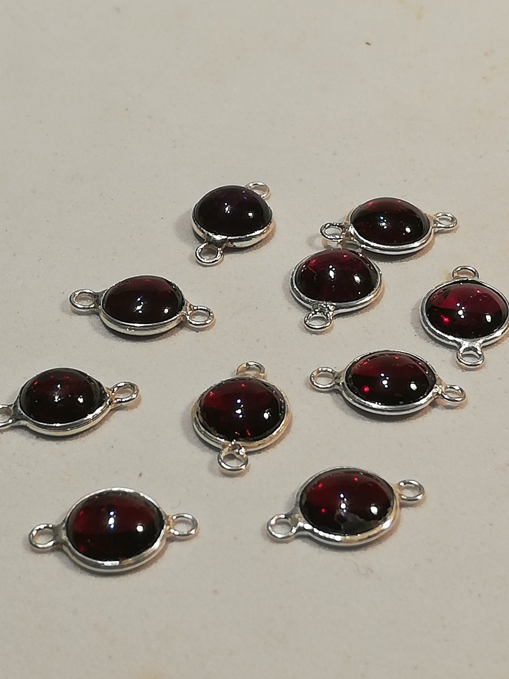 小物 JEWEL GARNET Cabochon 925 Silver Bezel,10 Mm (0.39
