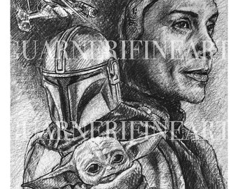 The Mandalorian Original Fine Art Print