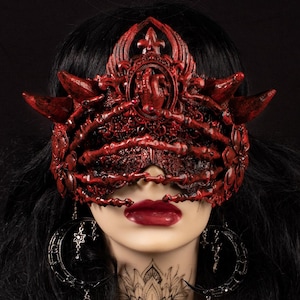 CUSTOM ORDER blind Mask "Saint Horns" - gothic, cosplay, fantasy