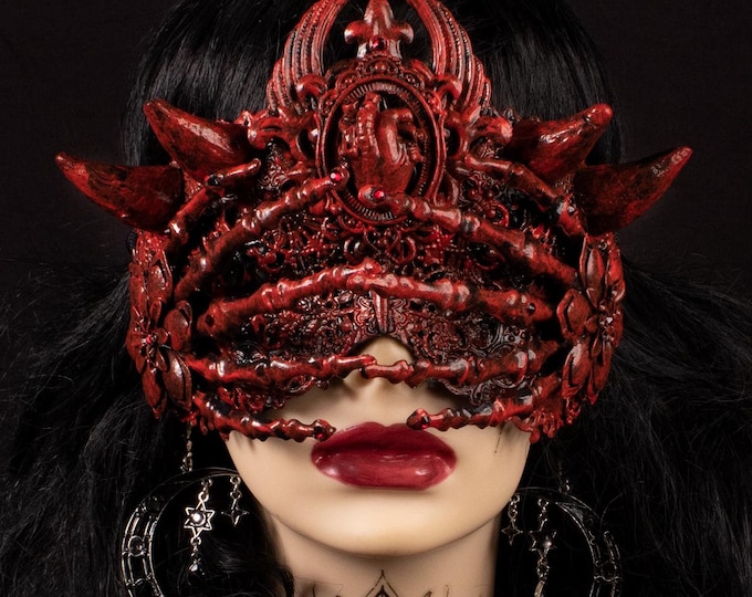 FASTER SHIPPING blind Mask "Saint Horns" - gothic, cosplay, fantasy
