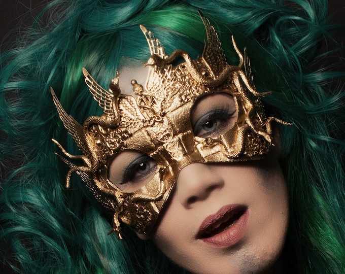 CUSTOM ORDER Medusa snake mask "Titania" - gothic, cosplay, gorgon, fantasy