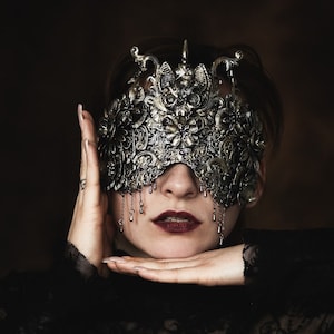CUSTOM ORDER blind mask "Batitude"- gothic, fantasy, cosplay