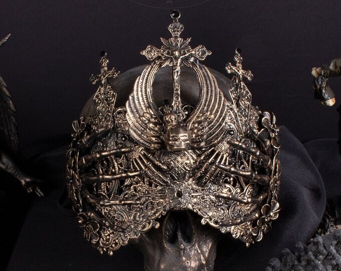 CUSTOM ORDER blind mask "Crescent Moon III" - gothic, cosplay, fantasy