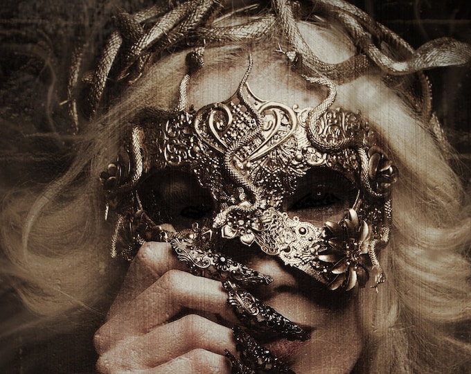 CUSTOM ORDER Medusa snake mask "Medusa" - cosplay, fantasy, gothic