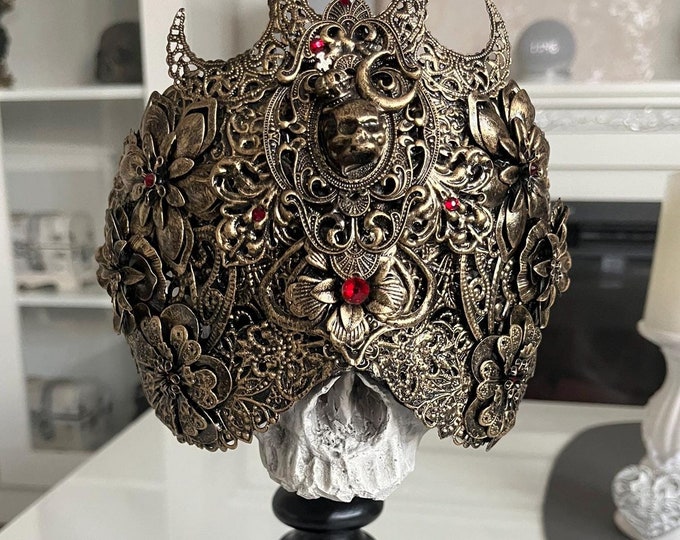 CUSTOM ORDER - blind mask "Crescent" - gothic, cosplay, fantasy