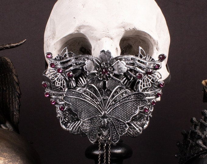 CUSTOM ORDER Mouthpatch mouth mask "Butterfly" - gothic, cosplay, fairytale, fantasy