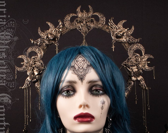 CUSTOM ORDER halo headpiece "Memento Mori" -fantasy, cosplay, gothic