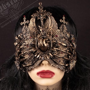 CUSTOM ORDER blind mask "Holly Human Heart" - gothic, cosplay, fantasy