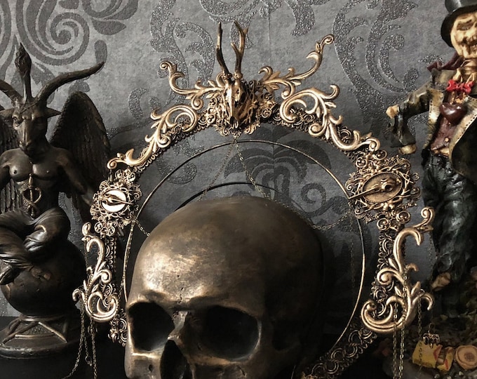 CUSTOM ORDER halo headpiece "Cernunnos III" - cosplay, gothic, pagan, shaman, viking