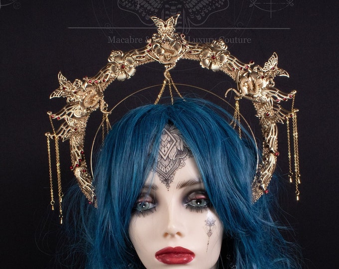 CUSTOM ORDER Medusa snake halo headpiece "Legend I" - cosplay, gorgon, viking, fantasy