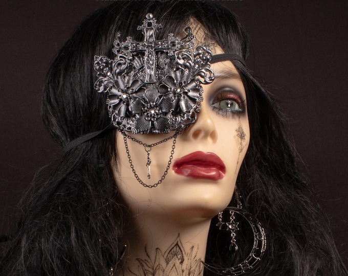 FASTER SHIPPING gothic fantasy eyepatch "Crucifixed"