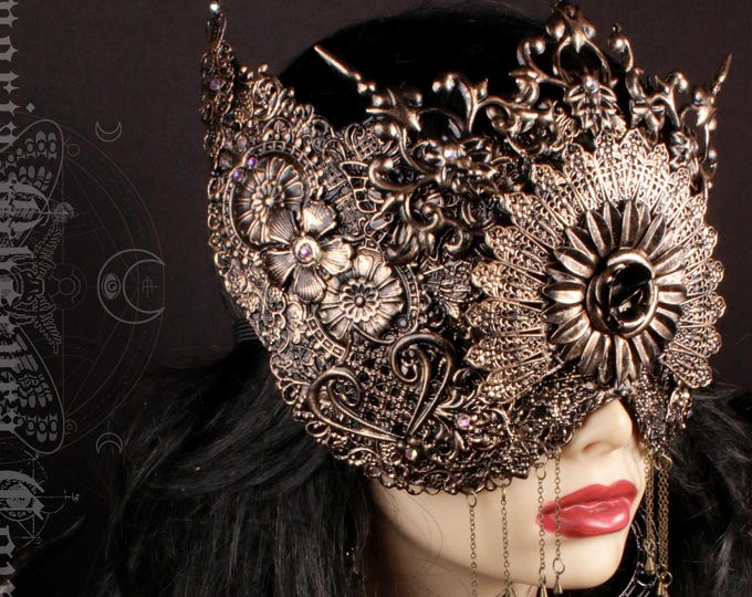 CUSTOM ORDER bat blind mask "No5" - gothic, cosplay, seer, fantasy