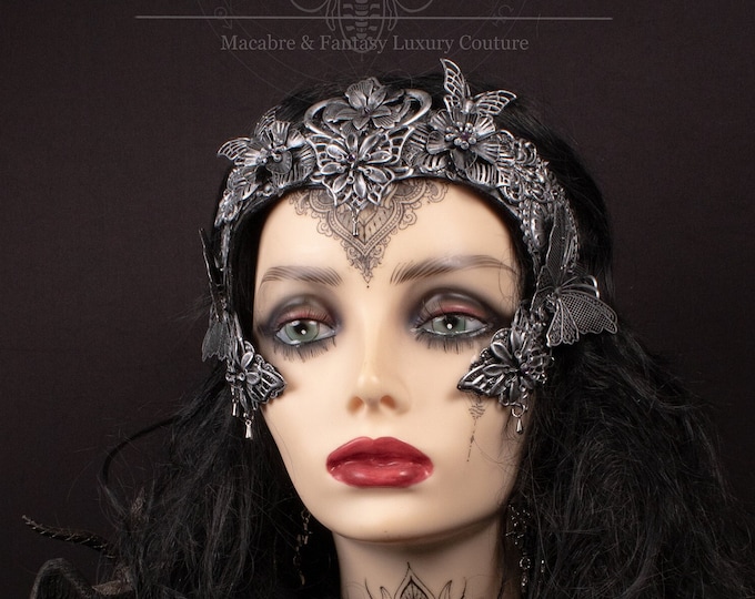 CUSTOM ORDER faceframe headpiece "Butterfly" - fantasy, gothic, fairytale