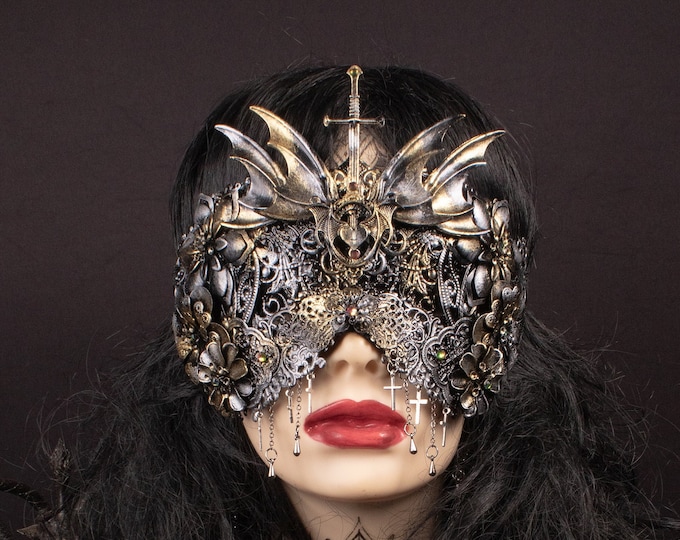 CUSTOM ORDER blind bat mask "Dawn" - gothic, cosplay, fantasy