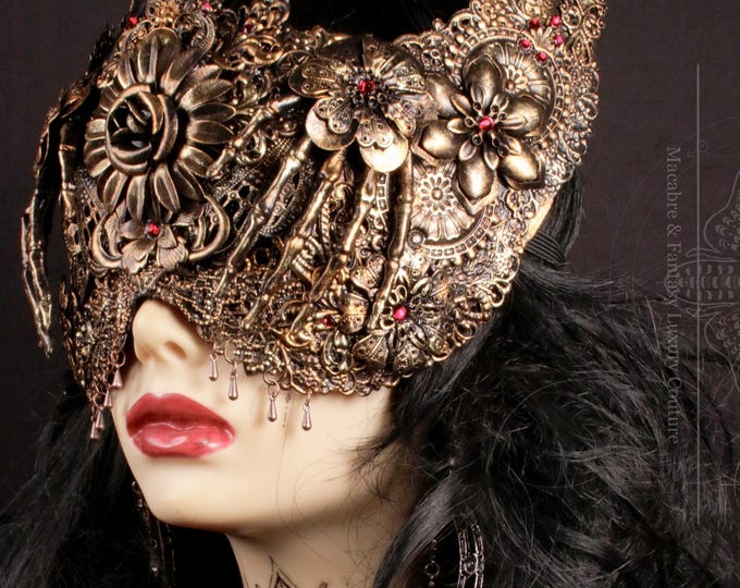 CUSTOM ORDER bat blind mask "No4" - gothic, cosplay, seer, fantasy