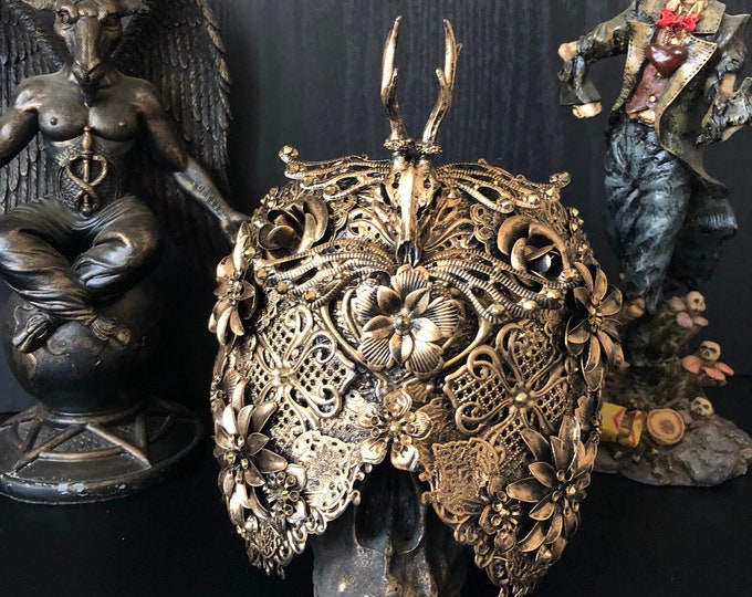 CUSTOM ORDER blind mask "Cernunnos" - gothic, cosplay, pagan, viking, shieldmaid