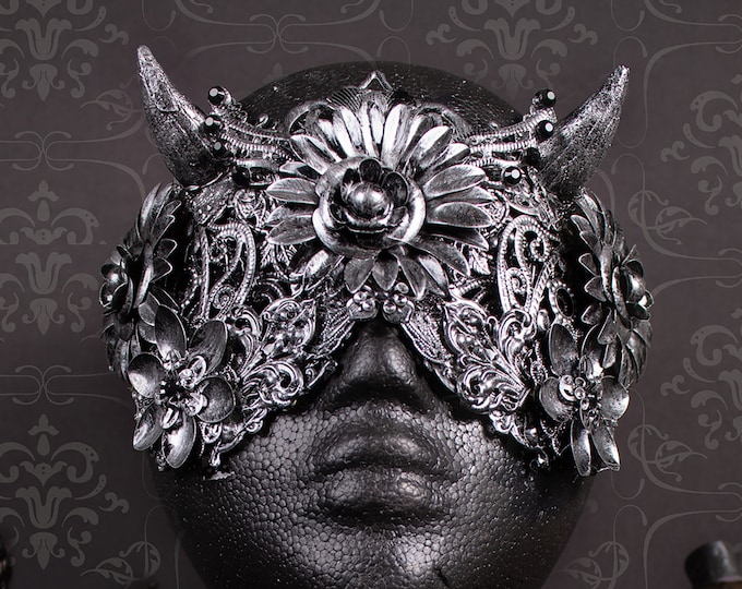 CUSTOM ORDER blind mask "Demonicum" - gothic, cosplay, horror, fantasy