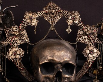 CUSTOM ORDER halo headpiece "Crescent Moon II" - gothic, cosplay, fantasy - Versandbereit in 6 - 8 Wochen