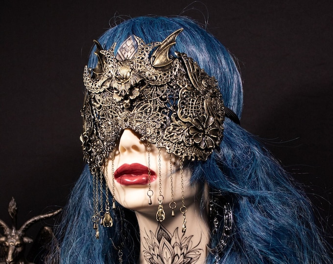 CUSTOM ORDER blind mask "Vampiria" - gothic, cosplay, fantasy