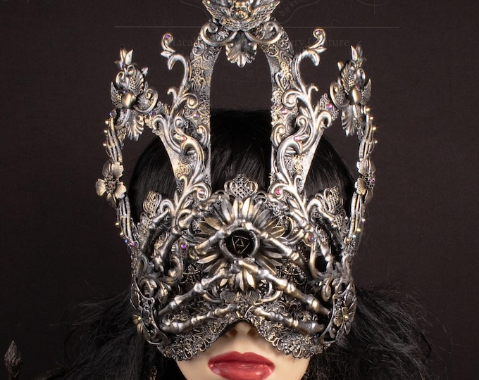 CUSTOM ORDER Cathedral blind mask "Lilith" - gothic, cosplay, fantasy
