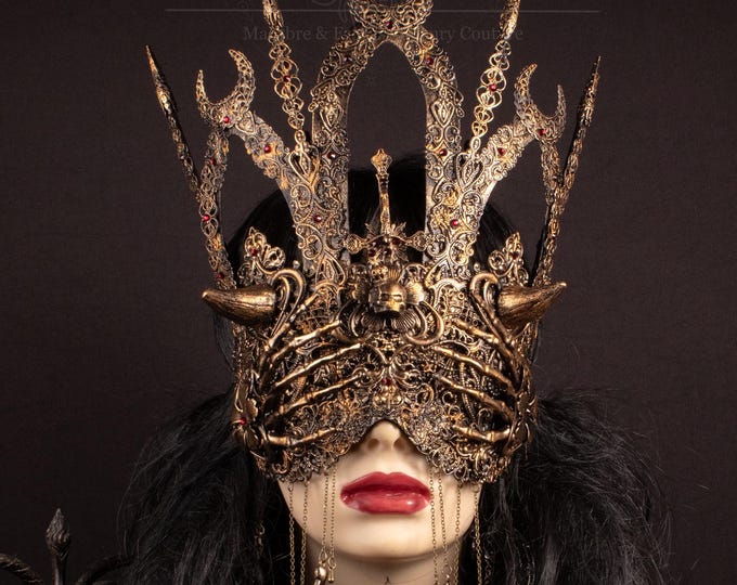CUSTOM ORDER Cathedral blind mask "Horror II" - gothic, cosplay, fantasy