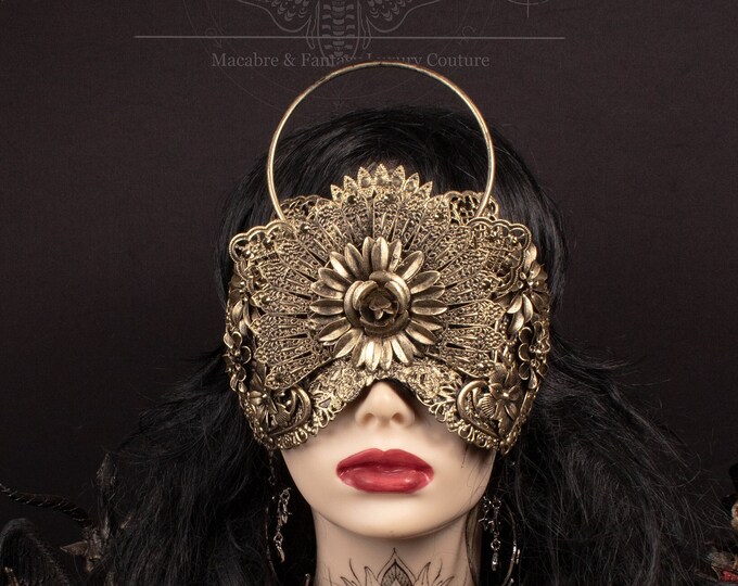 CUSTOM ORDER halo blind mask "Maria" - gothic, cosplay, romance, fantasy