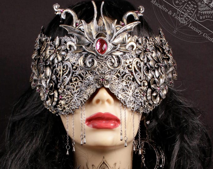 CUSTOM ORDER bat blind mask "No3" - gothic, cosplay, seer, fantasy