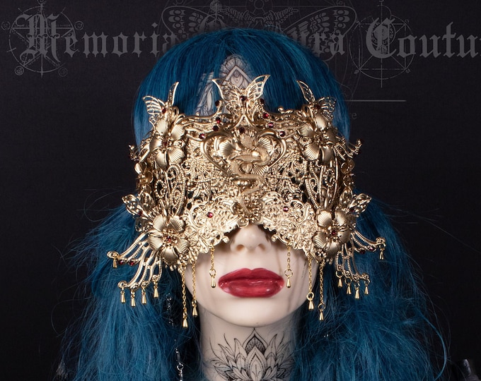 CUSTOM ORDER Medusa snake blind mask "Legend" - fantasy, gorgon, cosplay, shaman