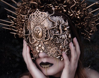 CUSTOM ORDER Medusa snake blind mask - cosplay, gorgon, fantasy - ready for dispatch in 6 - 8 weeks