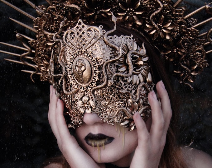 CUSTOM ORDER Medusa snake blind mask - cosplay, gorgon, fantasy, gothic