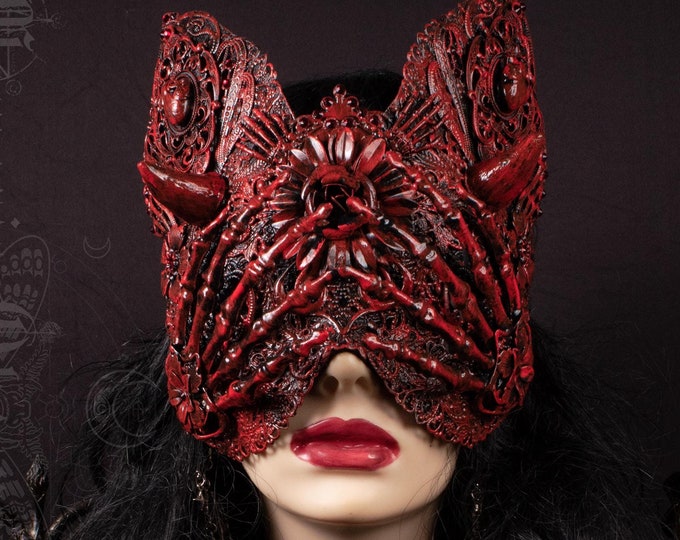 FASTER SHIPPING blind cat mask "Macabre" - gothic, cosplay, fantasy