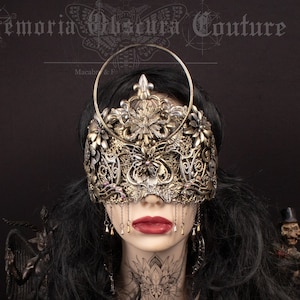 CUSTOM ORDER - gothic fantasy halo blind mask "Angel Warrior"
