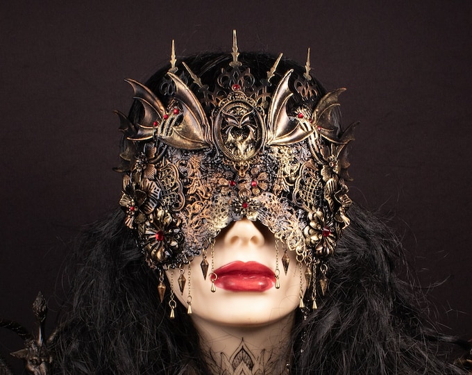 CUSTOM ORDER vampire bat blind mask "Twilight" - gothic, cosplay, fantasy