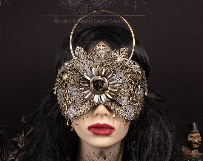 CUSTOM ORDER halo blind mask "Pepper" - gothic, cosplay, fantasy