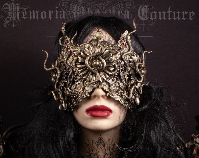 FASTER SHIPPING Medusa snake blind mask "Fantasia Medusa" - cosplay, fantasy, pagan, shieldmaiden