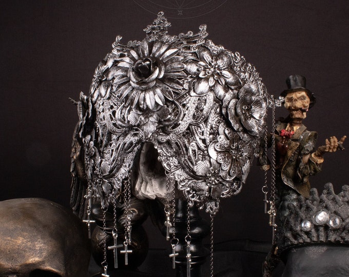 CUSTOM ORDER blind mask "Crucifixed II" - gothic, cosplay, fantasy