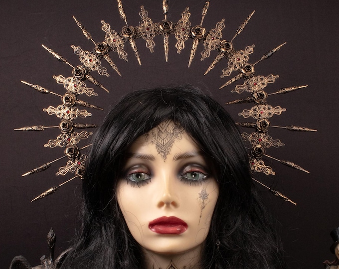 CUSTOM ORDER Sunburst  halo headpiece "The Sun" - gothic, cosplay, fantasy