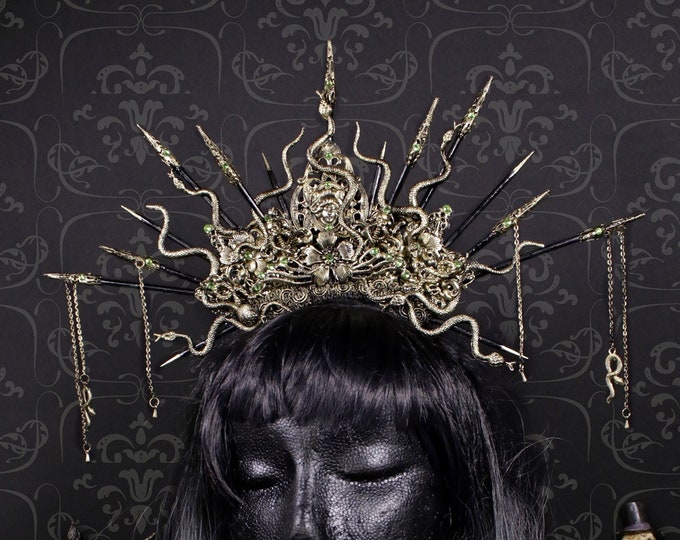 CUSTOM ORDER Medusa snake headpiece "Snakery" - cosplay, gorgon, viking, fantasy, gothic