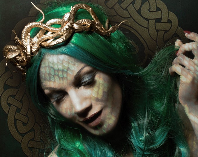 CUSTOM ORDER Medusa snake headpiece „Snake Queen“ - fantasy, cosplay, gothic, shaman