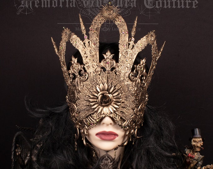 CUSTOM ORDER cathedral faceframe blind mask "Veritas" - gothic, cosplay, fantasy