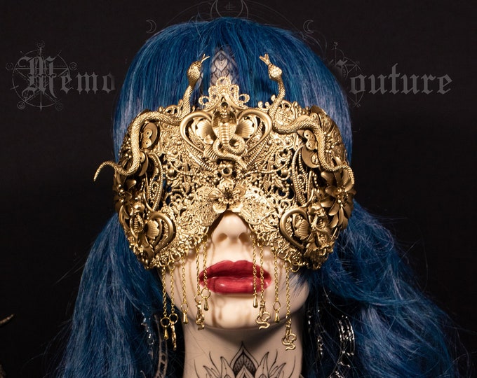 CUSTOM ORDER - fantasy cosplay Medusa snake blind mask "Medusa Queen" - gothic, cosplay, fantasy